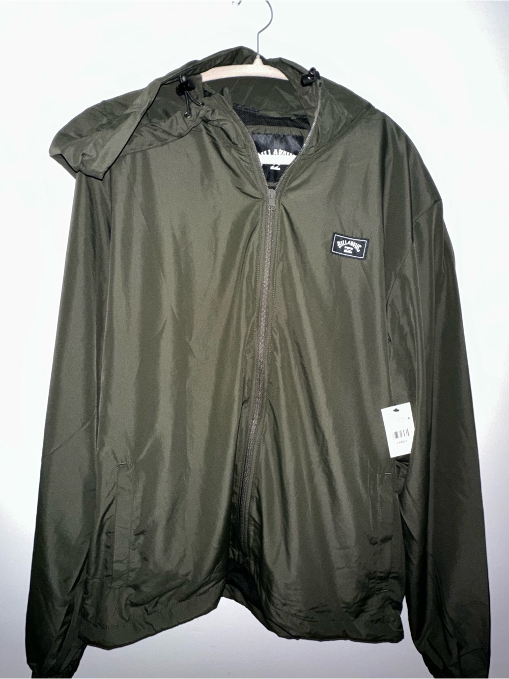 Billabong NWT Olive Green Hooded Windbreaker Jacket